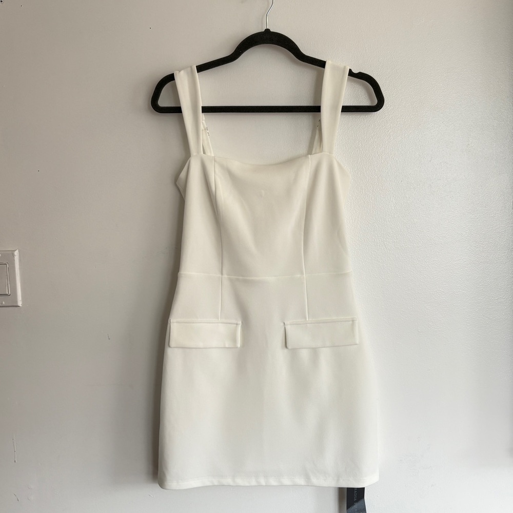 Amazon White Sheath Mini Dress Square Neck Wedding Guest